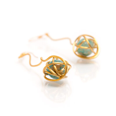 Brass & agate earrings ANGELART