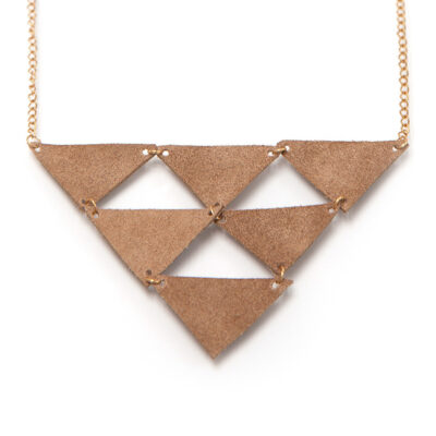 Leather triangles necklace ANGELART