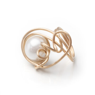 Brass & pearl ring ANGELART